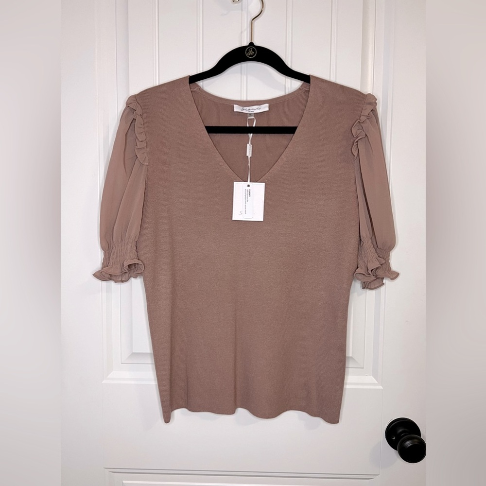 NWT Giani Bernini Heather Salmon V-Neck Sweater - Size M